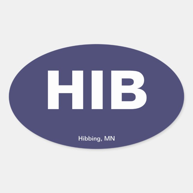 Sticker Ovale Code de l'aéroport - Hibbing, Minnesota (Devant)