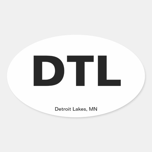Sticker Ovale Code de l'aéroport - Lacs de Détroit, Minnesota (Devant)