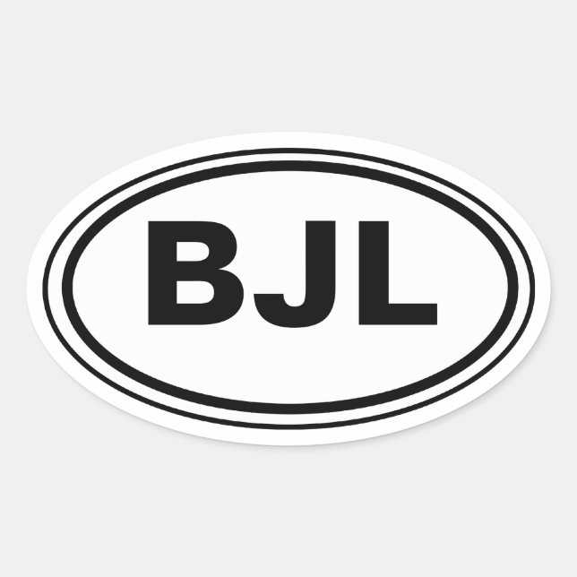 Sticker Ovale Code de pays avec votre voiture de initiales (Devant)