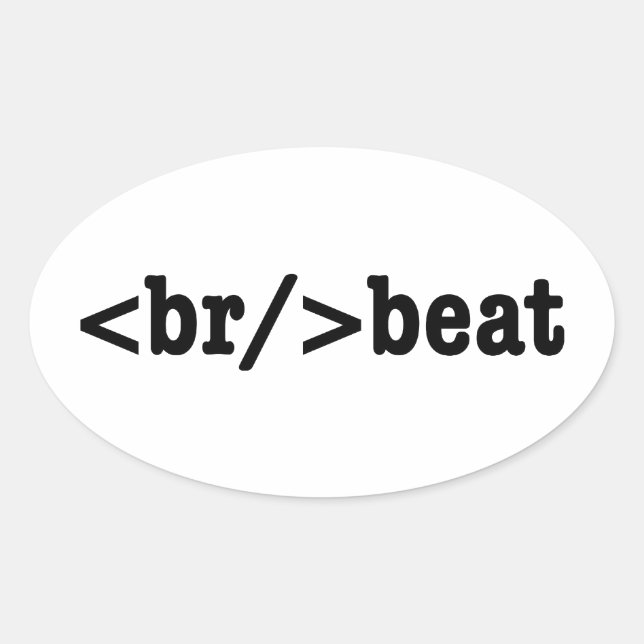 Sticker Ovale code HTML breakbeat (Devant)