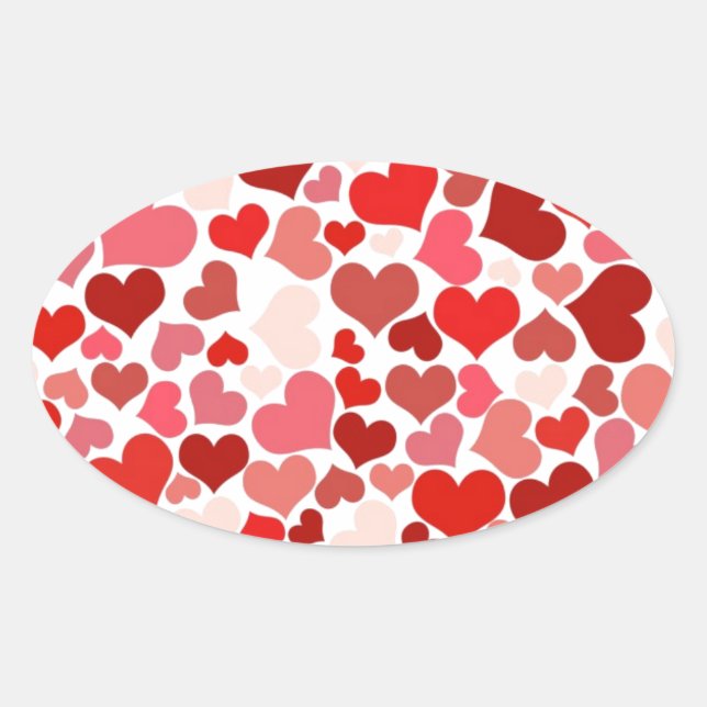 Sticker Ovale Coeurs (Devant)