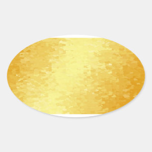 Sticker Ovale Coeurs d'or glamour Modèle vierge