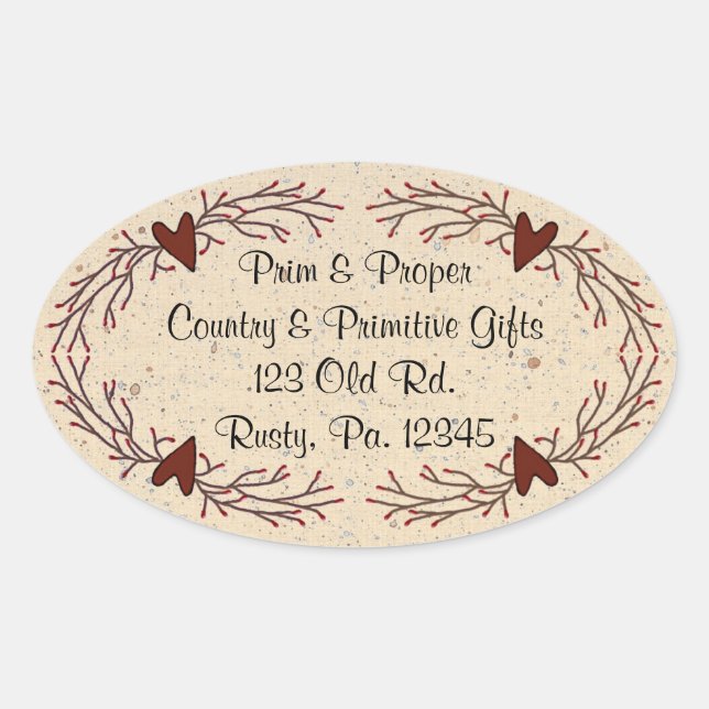 Sticker ovale Coeurs & Pip Berry (Devant)