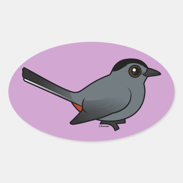 Sticker Ovale Colibri gris Birdoré (Devant)
