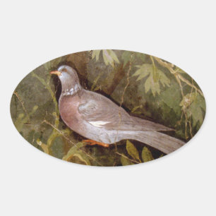 STICKER OVALE COLLECTION POMPEII / DOVE DANS LE JARDIN