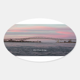 Sticker Ovale Collier Blue Water Bridge