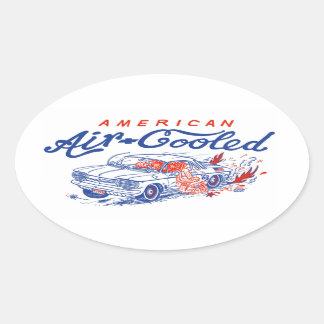 Sticker Ovale Colonne American Air Cooled Corvair par Bard Beach
