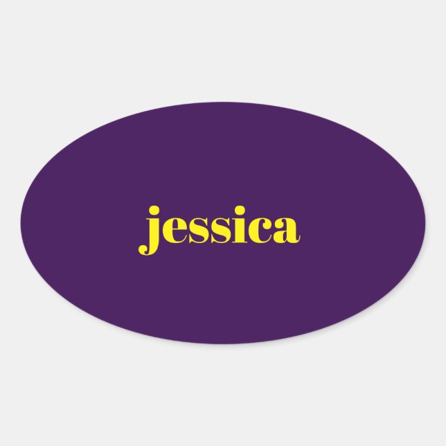 Sticker Ovale Color block minimalist custom name  (Devant)