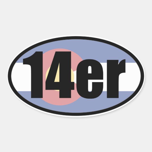 Sticker Ovale Colorado 14er (Devant)