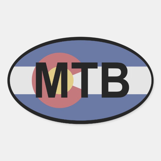 Sticker Ovale Colorado Drapeau VTT (Devant)