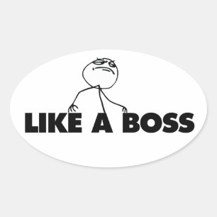 Sticker Ovale Comme une BOSS