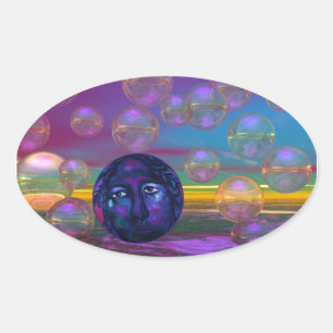 Sticker Ovale Compassion - Violet et Gold