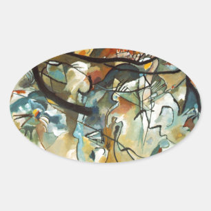 Sticker Ovale Composition Kandinsky V Peinture Abstraite