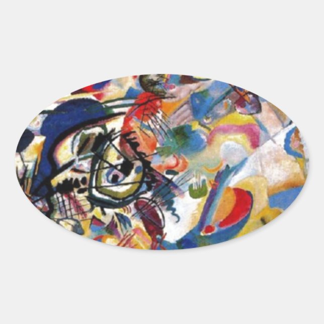 Sticker Ovale Composition VII de Kandinsky (Devant)