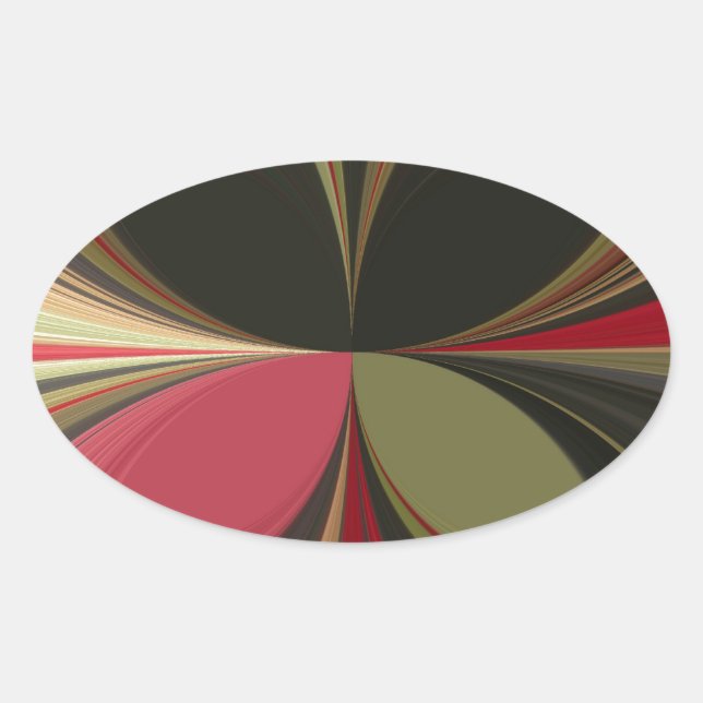 Sticker Ovale Conception abstraite avec lignes de flux Imprimer (Devant)