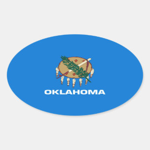Sticker Ovale Conception de drapeau d'état de l'Oklahoma
