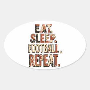 Sticker Ovale Conception de fan de football vintage   Graphique 