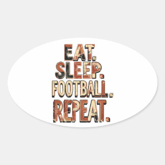 Sticker Ovale Conception de fan de football vintage | Graphique