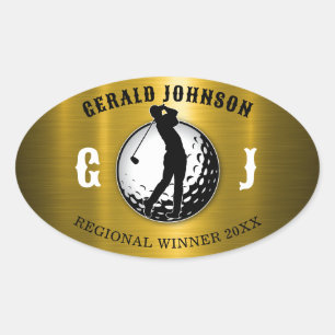 Sticker Ovale Conception de golf élégante et minimaliste