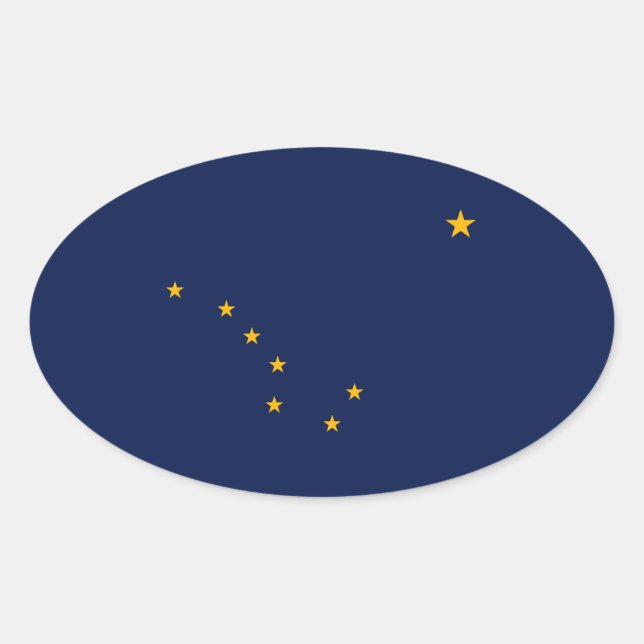 Sticker Ovale Conception du drapeau de l'État de l'Alaska (Devant)