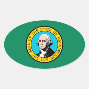 Sticker Ovale Conception du drapeau de l'État de Washington