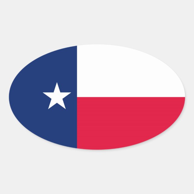 Sticker Ovale Conception du drapeau de l'État du Texas (Devant)