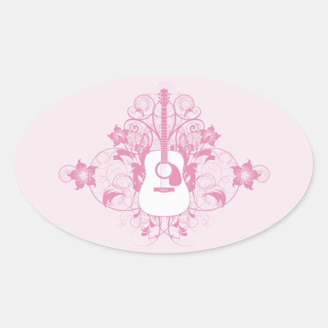 Sticker Ovale Conception guitare (Devant)