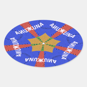 Sticker Ovale Conception Tribale Africaine : Hakuna Matata