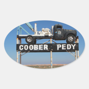 Sticker Ovale Coober Pedy Outback Australie Souvenir Photo