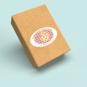 Sticker Ovale Cookies faits maison avec amour