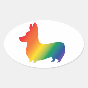 Sticker Ovale Corde arc-en-ciel