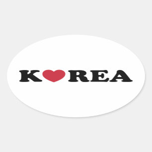 Sticker Ovale Corée amour coeur