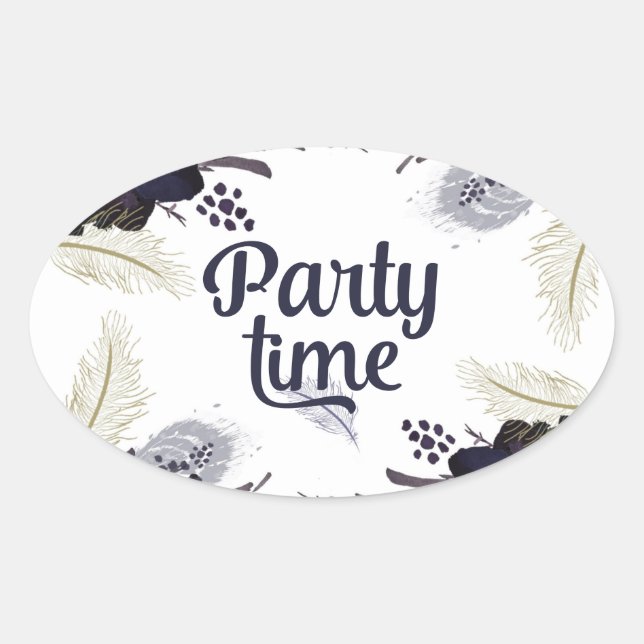 Sticker Ovale Costumes et cocktails Halloween Masquerade Bash (Devant)