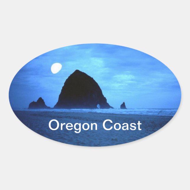 Sticker Ovale Côte de l'Oregon (Devant)