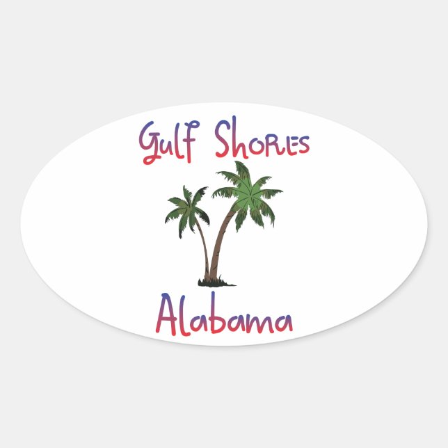 Sticker Ovale Côte du Golfe Alabama (Devant)