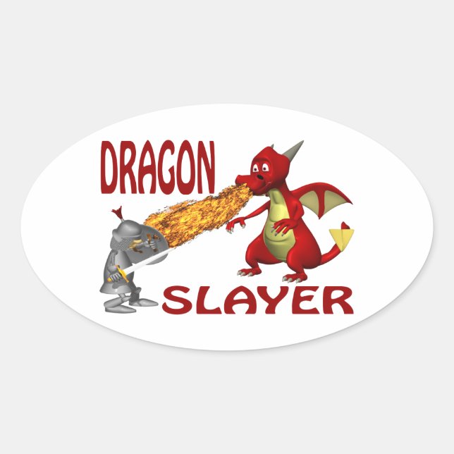 Sticker Ovale Couche de dragon (Devant)