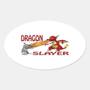 Sticker Ovale Couche de dragon