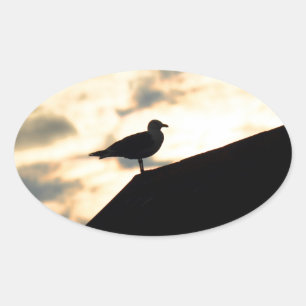 Sticker Ovale Coucher de soleil de Sea Gull