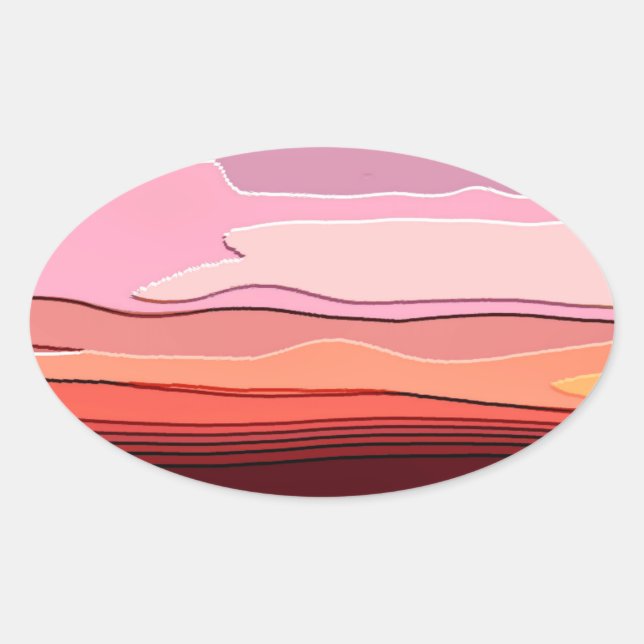 STICKER OVALE COUCHERS DE SOLEIL (Devant)