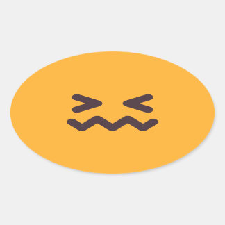 Sticker Ovale Couleurs personnalisées Emoji Adorables