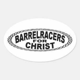 Sticker Ovale Coureurs de baril pour le style d'euro du Christ