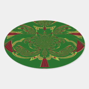 Sticker Ovale Couronne verte