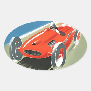 Sticker Ovale Course automatique vintage
