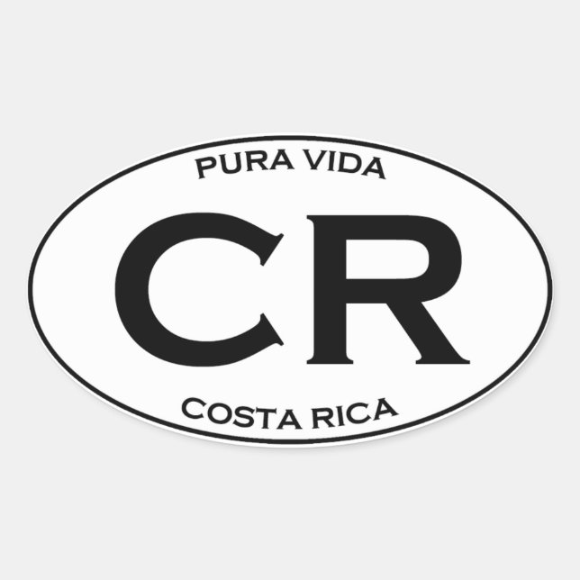 Sticker Ovale CR - Costa Rica (Devant)