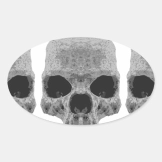Sticker Ovale crâne de goth