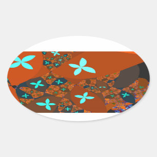 Sticker Ovale Crazy Quilt - FRACTAL ABSTRACT DESIGN