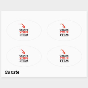 Sticker Ovale CRÉEZ-VOTRE-PROPRE DIY Personnalisé téléchargez vo