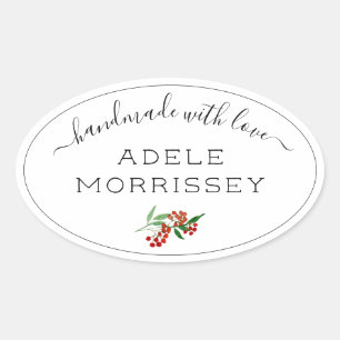 Sticker Ovale Créez Votre Propre Fleur Aquarelle Faite Avec Amou