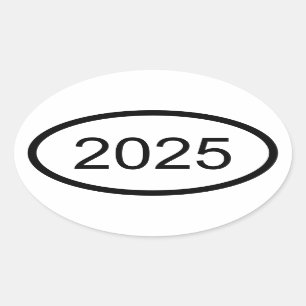Sticker Ovale Créez votre propre style d'euro année