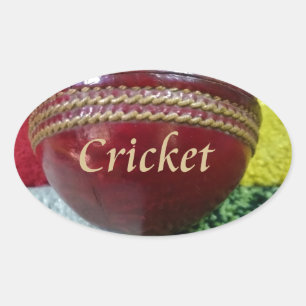 Sticker Ovale Cricket : Red Hard Ball Art Print